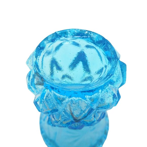 Vintage Light Blue Pineapple Toothpick Holder Sawtooth Edge - Picture 4 of 4